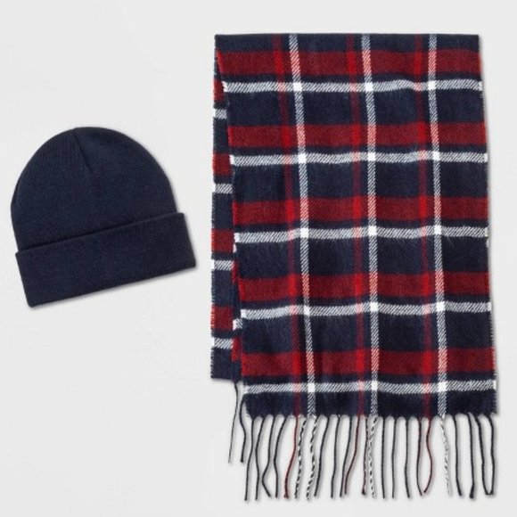 Goodfellow & Co Other - Checked Scarf + Beanie Set